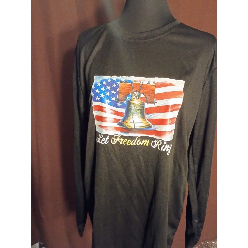 patriotic graphic T-shirt featuring a graphic of the Liberty Bell over an...